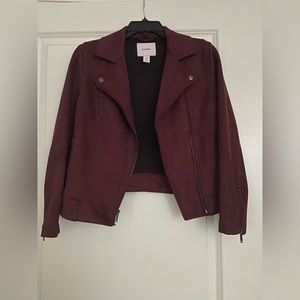 Old navy burgandy suede jacket size xs